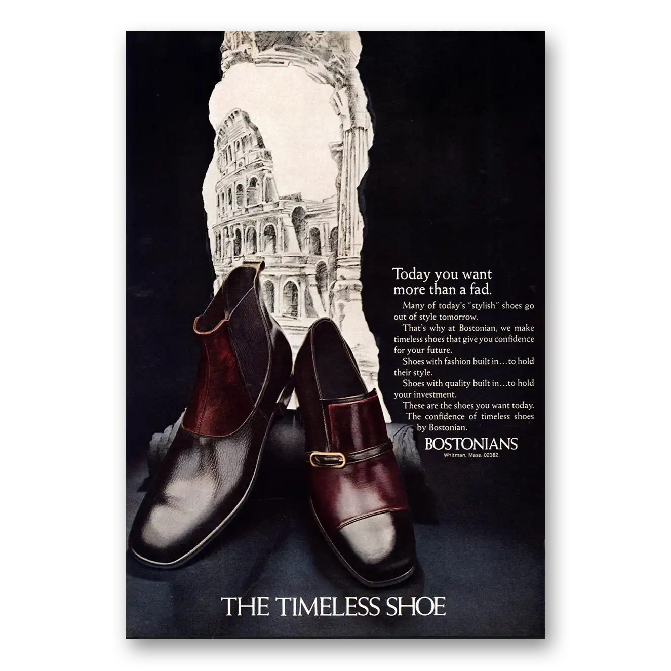 1971 Bostonian Shoes More Than a Fad Vintage Magazine Print Ad