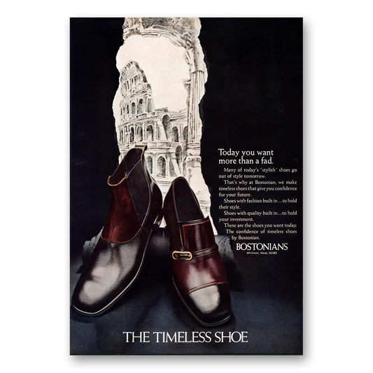 1971 Bostonian Shoes More Than a Fad Vintage Magazine Print Ad