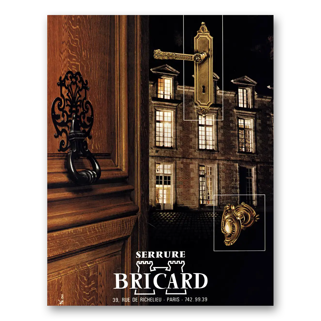 1971 Serrure Door Hardware Bricard French Vintage Magazine Print Ad