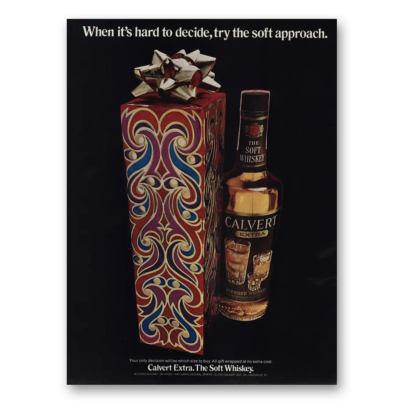 1971 Calvert Whiskey When Its Hard to Decide Vintage Magazine Print Ad