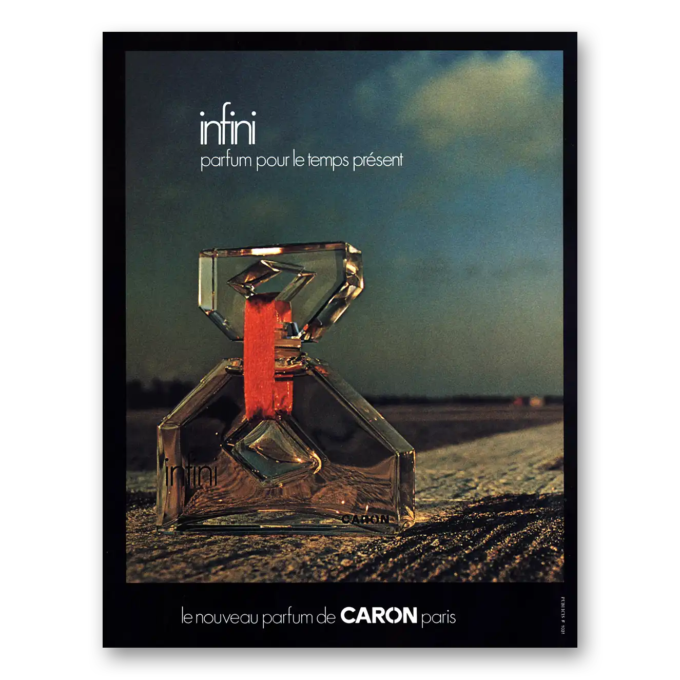 1971 Caron Infini Perfume Pour Le Lemps French Vintage Magazine Print Ad