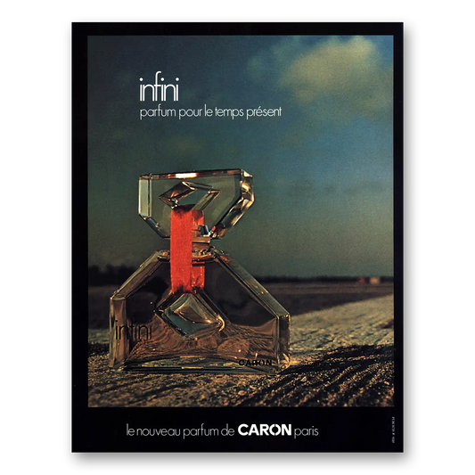 1971 Caron Infini Perfume Pour Le Lemps French Vintage Magazine Print Ad