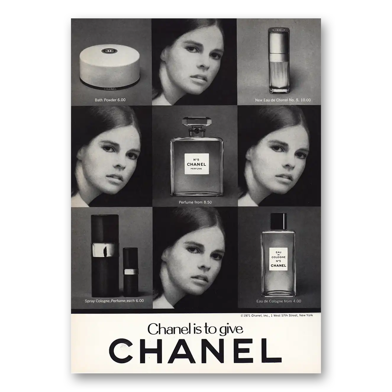 1971 Chanel No 5 Chanel Is To Give Ali McGraw Vintage Magazine Print Ad