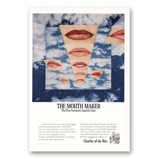 1971 Charles of the Ritz Mouth Maker Lipstick Liner Vintage Magazine Print Ad