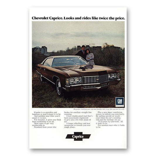 1971 Chevrolet Caprice Looks and Rides Like Twice the Price Vintage Magazine Print Ad