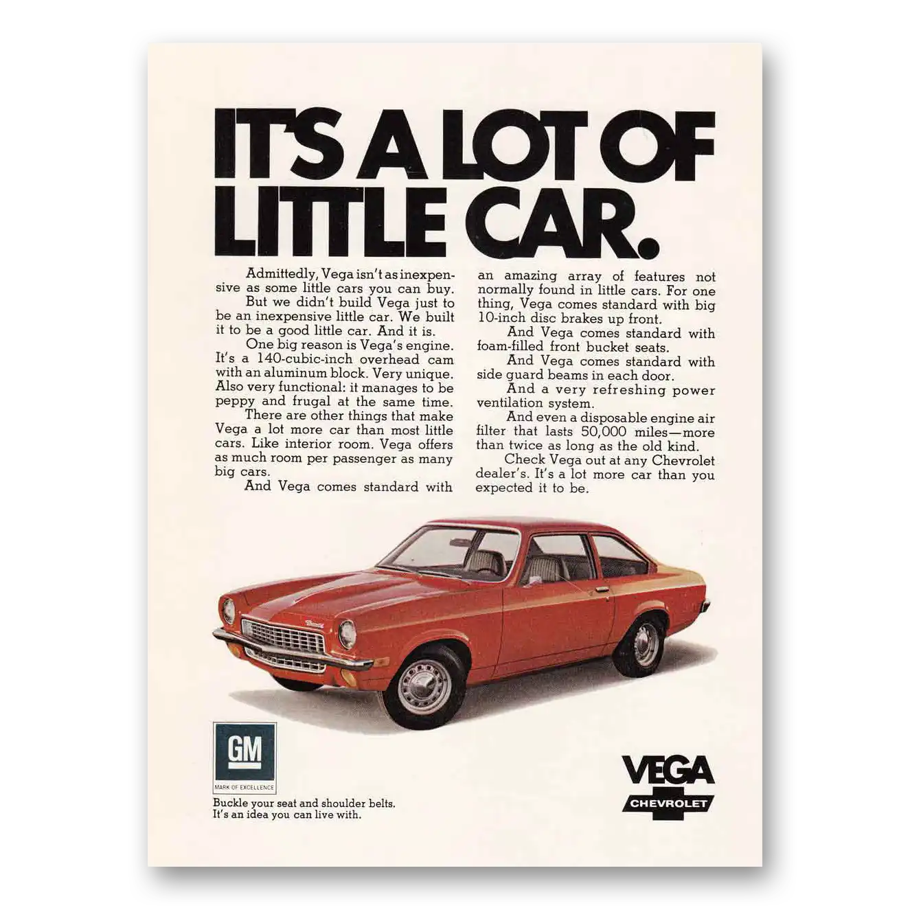 1971 Chevrolet Vega Lot of Little Car Vintage Magazine Print Ad