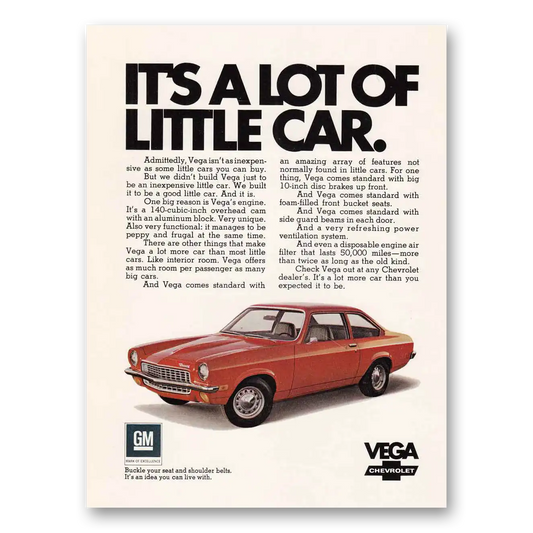 1971 Chevrolet Vega Lot of Little Car Vintage Magazine Print Ad