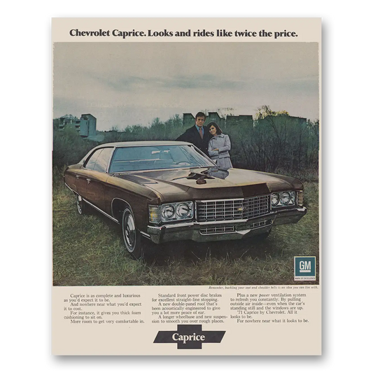 1971 Chevrolet Caprice Looks and Rides Like Twice the Price Vintage Magazine Print Ad