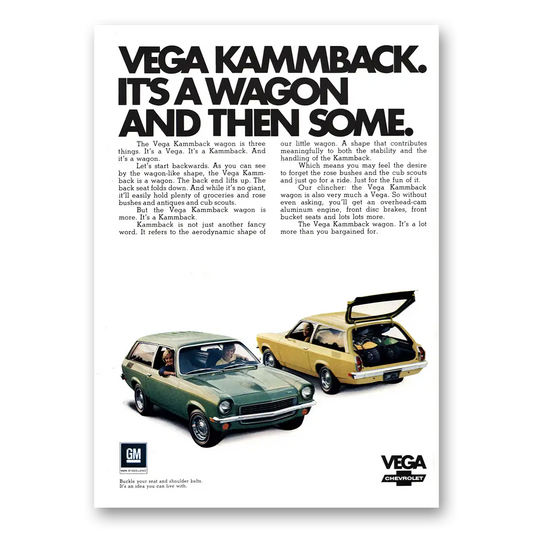 1971 Chevrolet Vega Kammback Wagon and Then Some Vintage Magazine Print Ad