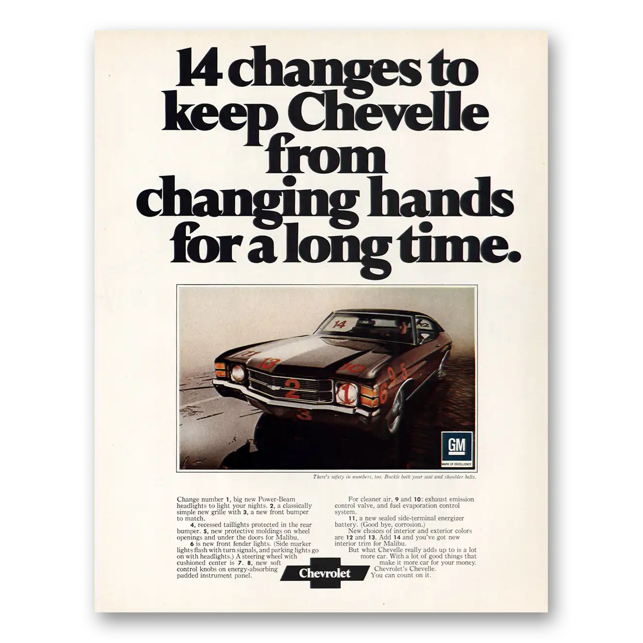 1971 Chevrolet Chevelle Keep Chevelle From Changing Hands Vintage Magazine Print Ad