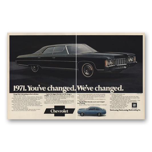 1970 Chevrolet Caprice You’ve Changed We've Changed Vintage Magazine Print Ad