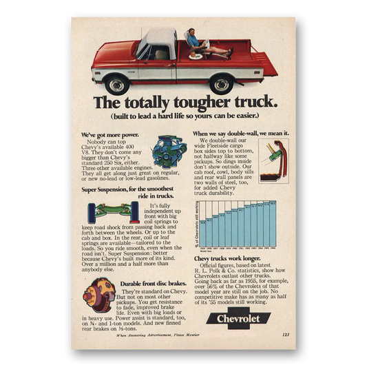 1971 Chevrolet Pickup Totally Tougher Truck Vintage Magazine Print Ad