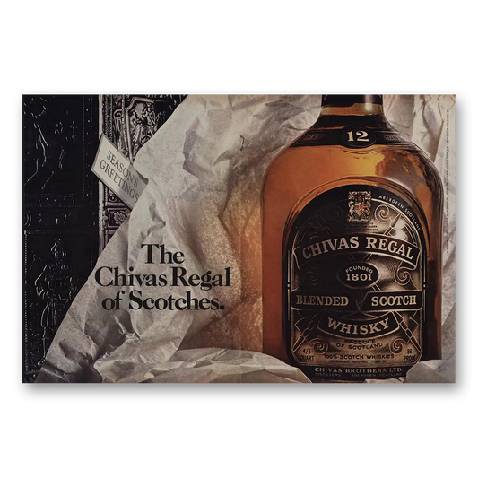 1971 Chivas Regal Seasons Greetings Vintage Magazine Print Ad