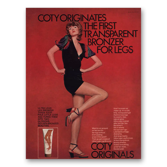 1971 Coty Transparent Bronzer for Legs Vintage Magazine Print Ad