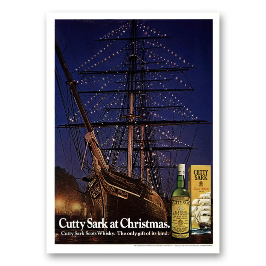 1971 Cutty Sark Cutty Sark at Christmas Vintage Magazine Print Ad