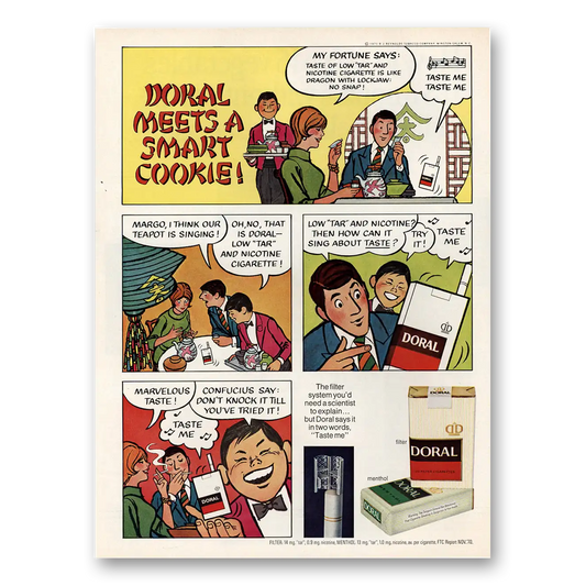 1971 Doral Cigarettes Meets a Smart Cookie Vintage Magazine Print Ad