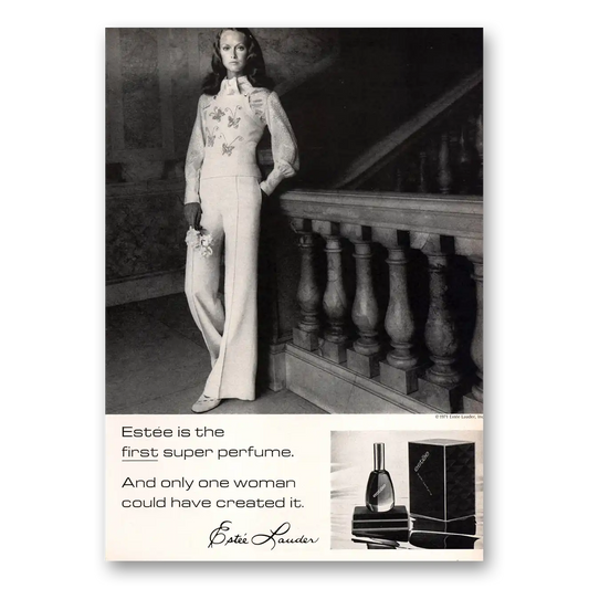 1971 Estee Lauder First Super Perfume Vintage Magazine Print Ad