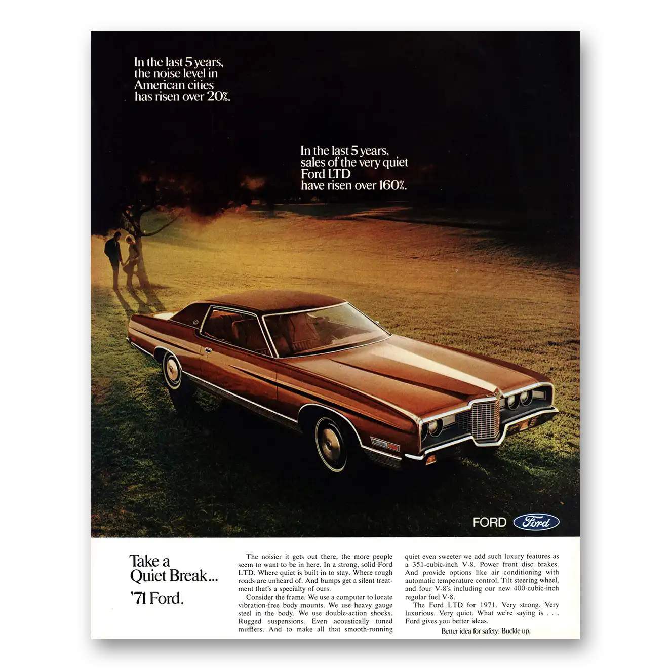 1971 Ford LTD Last 5 Years Vintage Magazine Print Ad