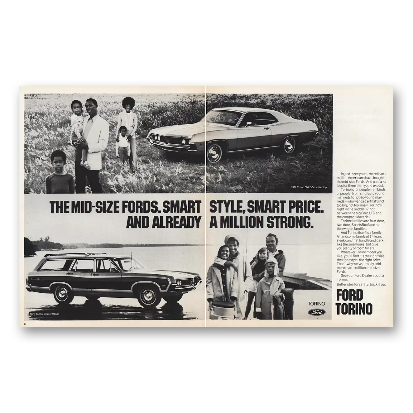 1971 Ford Torino Smart Style Price Already Million Strong Vintage Magazine Print Ad