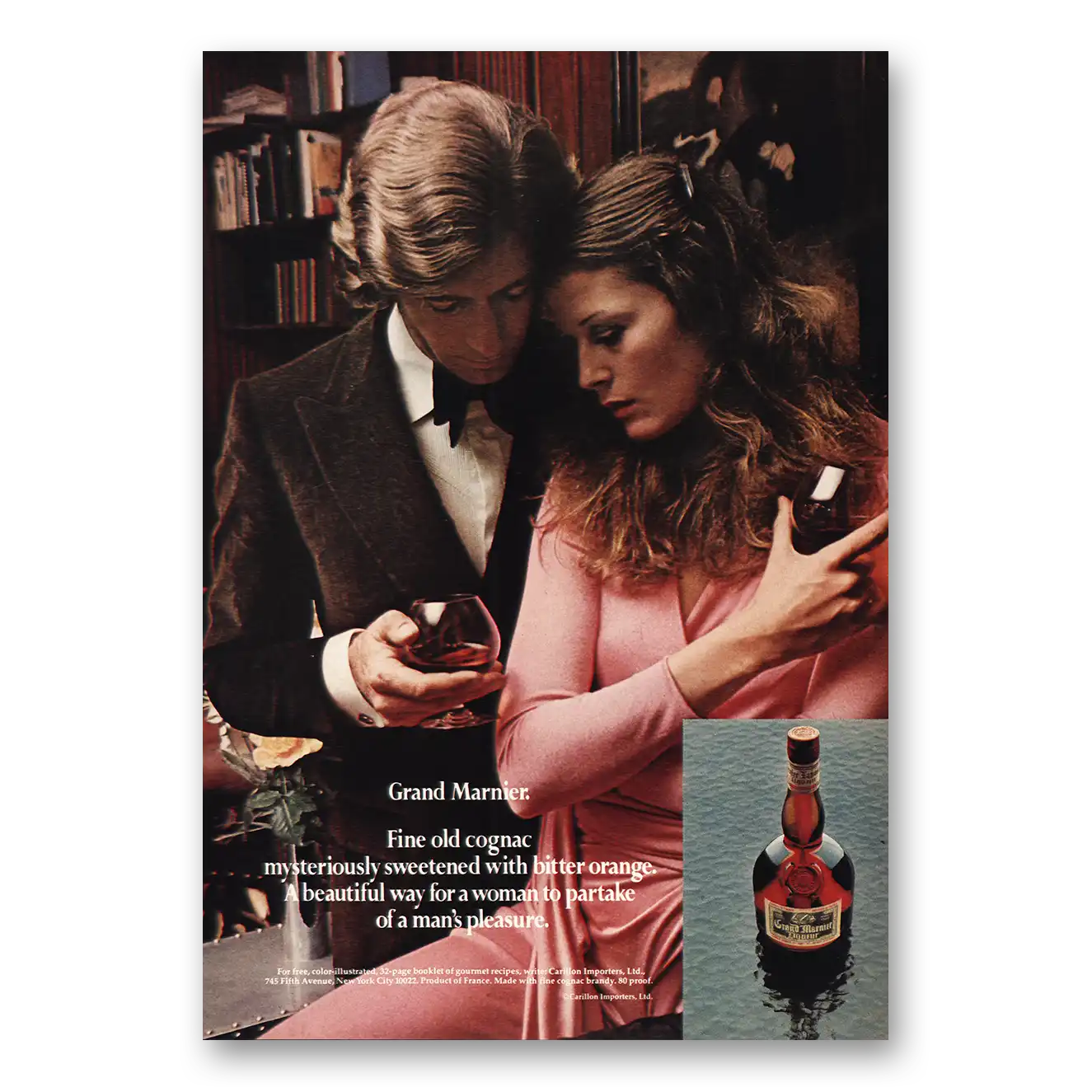 1971 Grand Marnier Old Cognac Mysteriously Sweetened Vintage Magazine Print Ad