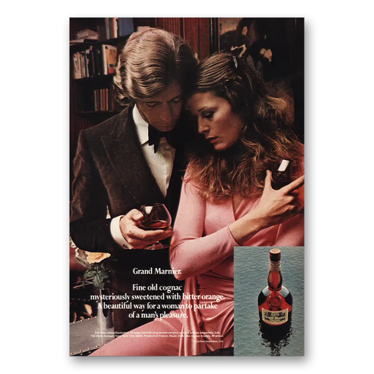 1971 Grand Marnier Old Cognac Mysteriously Sweetened Vintage Magazine Print Ad