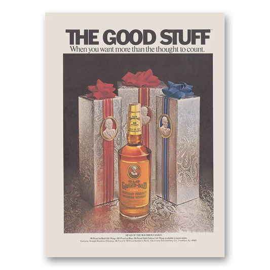 1971 Old Grand-Dad Bourbon Whiskey Good Stuff Vintage Magazine Print Ad