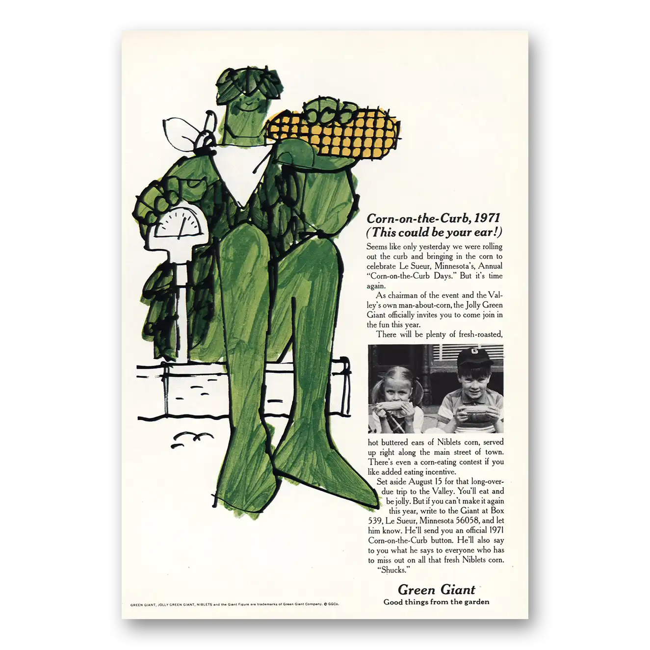 1971 Green Giant Corn On the Cob 1971 Vintage Magazine Print Ad