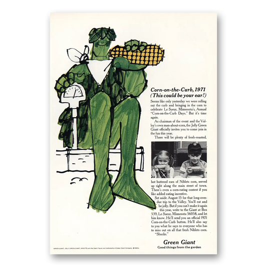 1971 Green Giant Corn On the Cob 1971 Vintage Magazine Print Ad