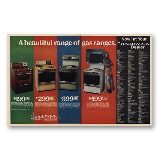 1971 Hardwick Stove Company Beautiful Range of Gas Ranges Vintage Magazine Print Ad