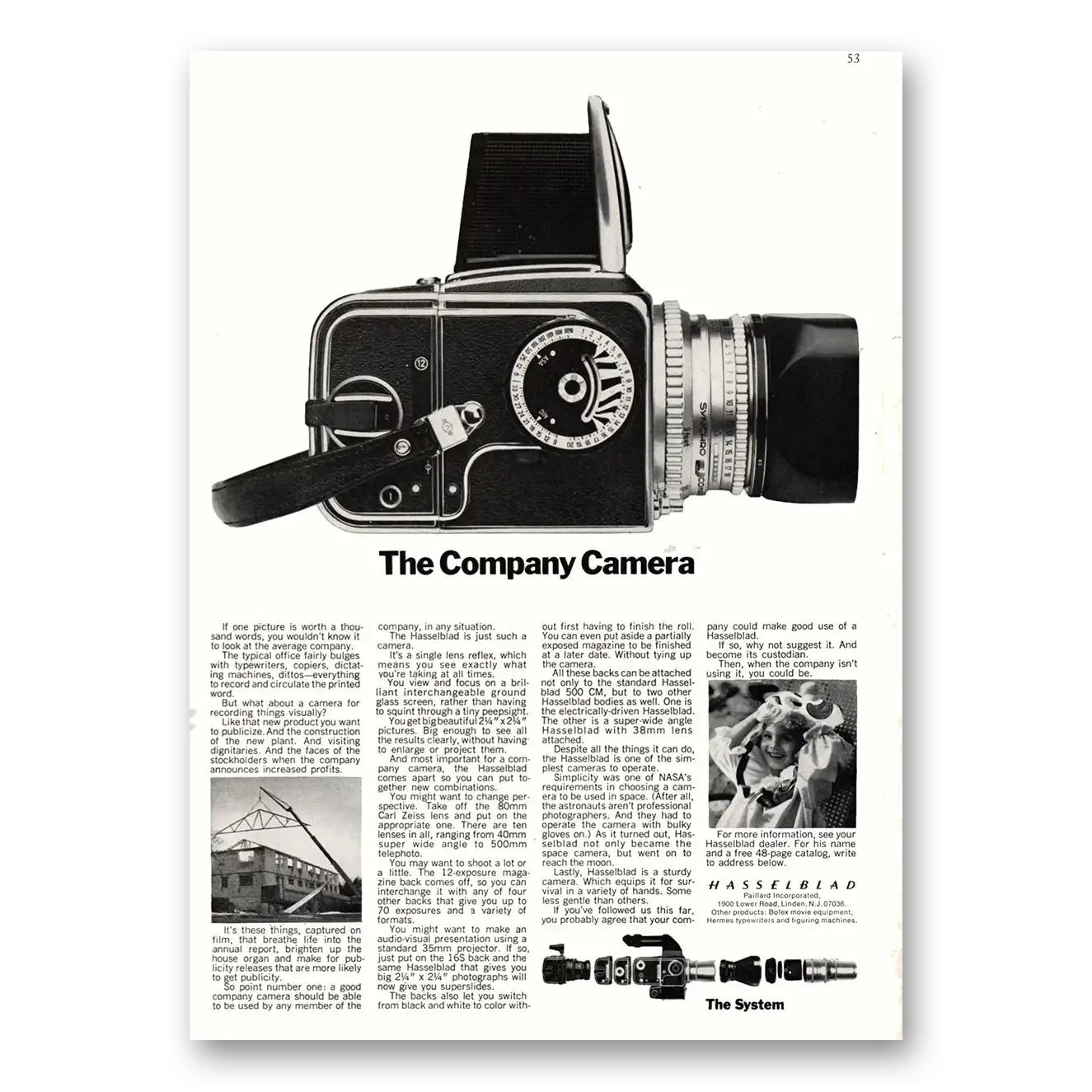 1971 Hasselblad Company Camera Vintage Magazine Print Ad