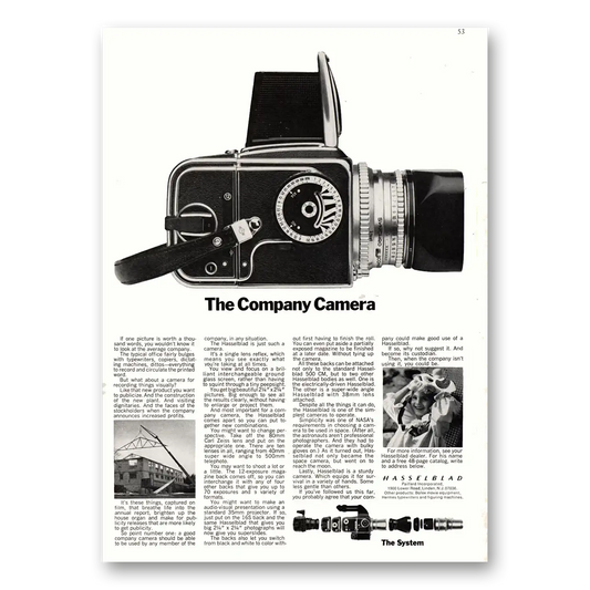 1971 Hasselblad Company Camera Vintage Magazine Print Ad