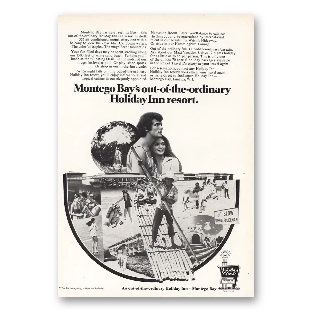 1971 Holiday Inn Montego Bay Vintage Magazine Print Ad