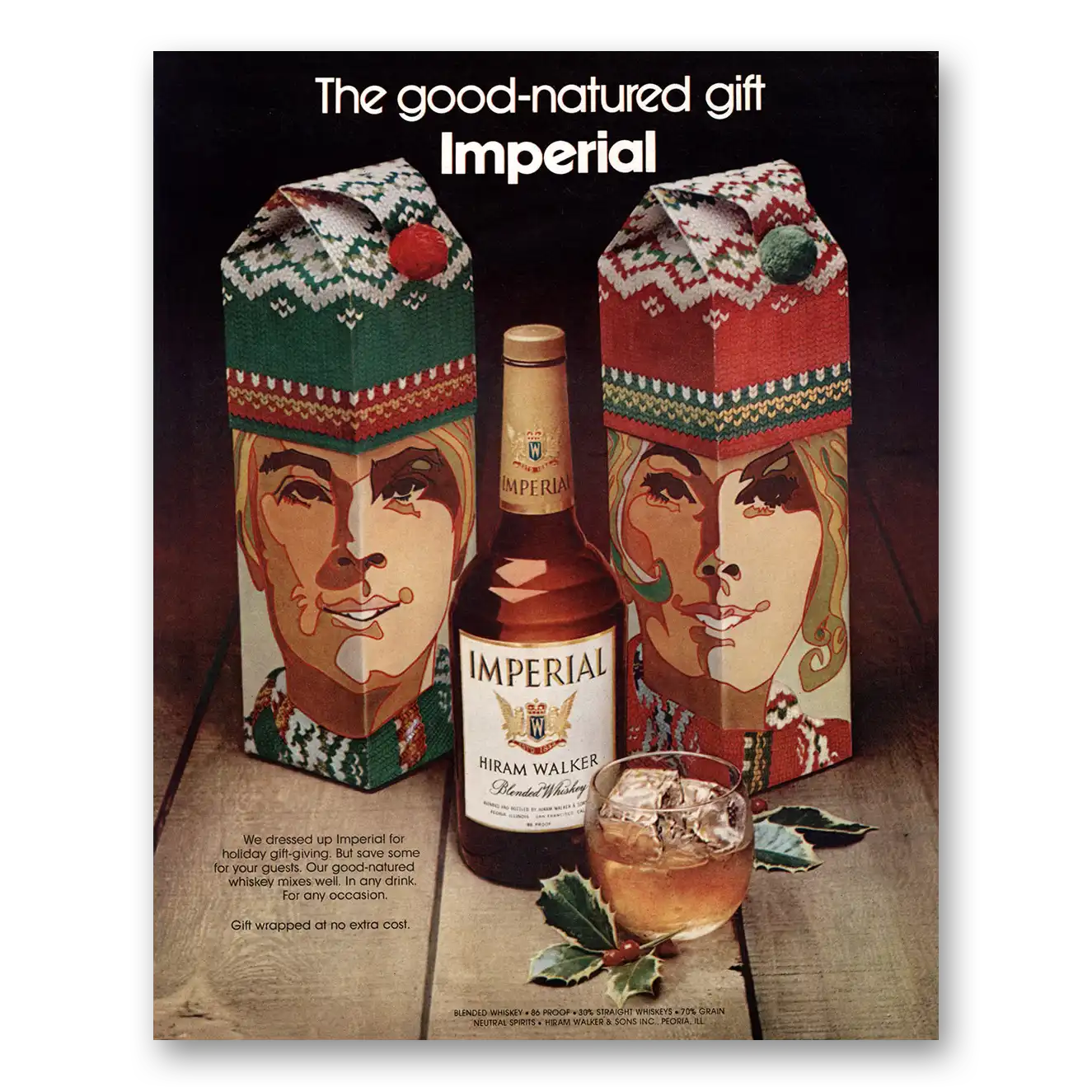 1971 Imperial Whiskey Good Natured Gift Vintage Magazine Print Ad