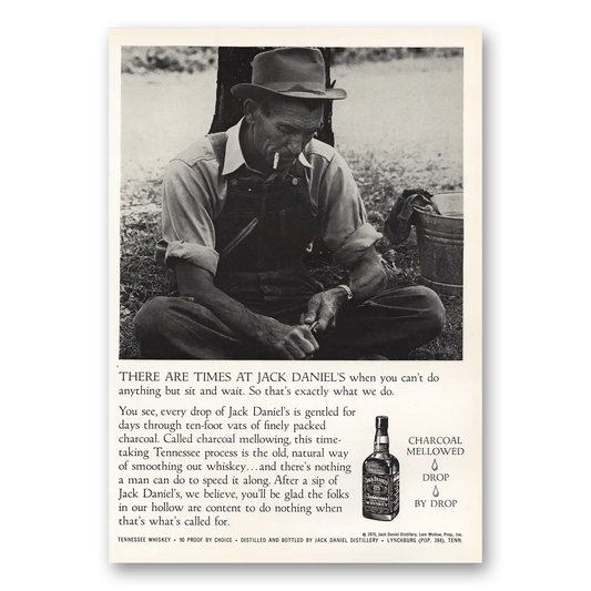 1971 Jack Daniels Cant Do Anything But Sit Vintage Magazine Print Ad