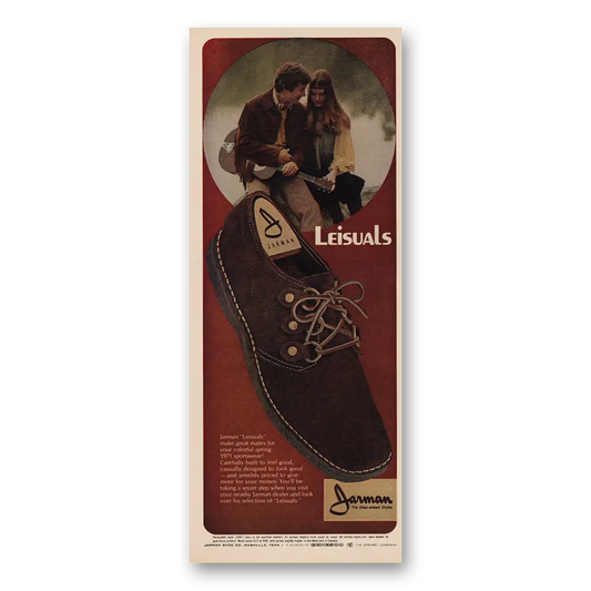 1971 Jarman Shoes Leisuals Vintage Magazine Print Ad