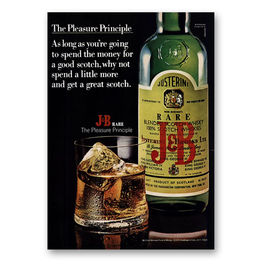 1971 J&B Scotch Whisky Whisky The Pleasure Principle Vintage Magazine Print Ad