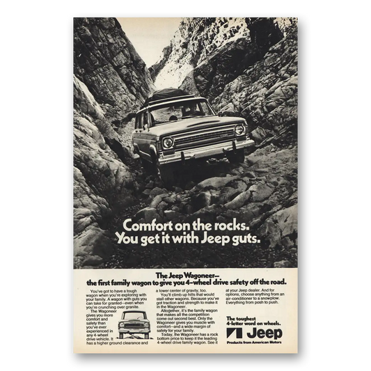 1971 Jeep Wagoneer Comfort On the Rocks Vintage Magazine Print Ad