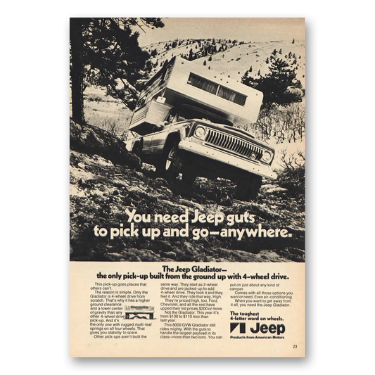 1971 Jeep Gladiator Jeep Guts Vintage Magazine Print Ad