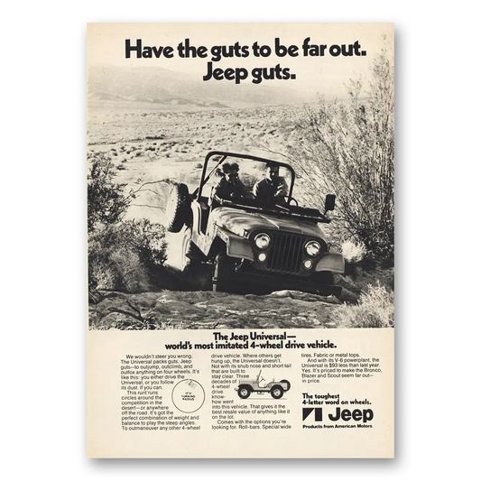 1971 Jeep Have the Guts Far Out Vintage Magazine Print Ad