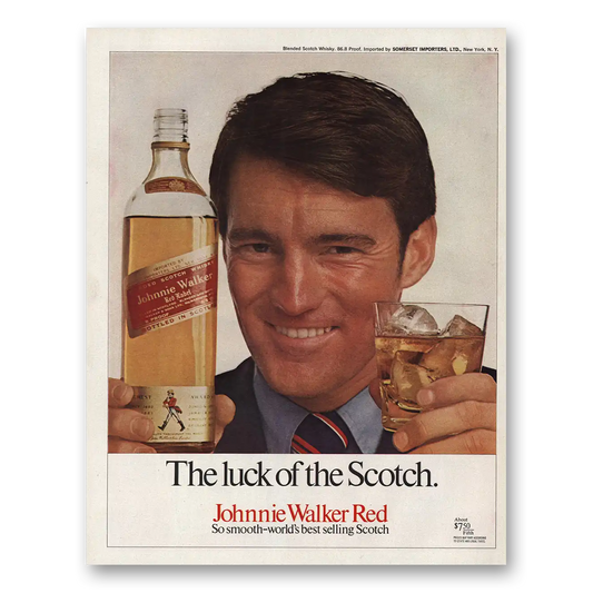 1971 Johnnie Walker Red Label Luck of the Scotch Vintage Magazine Print Ad