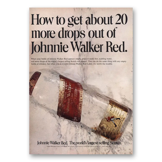 1971 Johnnie Walker 20 More Drops Vintage Magazine Print Ad