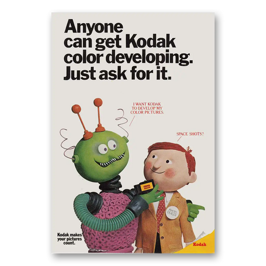 1971 Kodak Film Color Developing Anyone Can Get Kodak Color Developing Just Ask For It Martian Vintage Magazine Print Ad