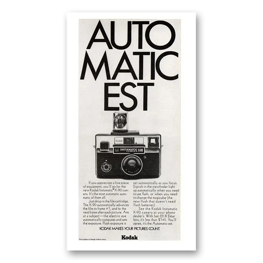 1971 Kodak Instamatic Camera Auto Matic Est Vintage Magazine Print Ad