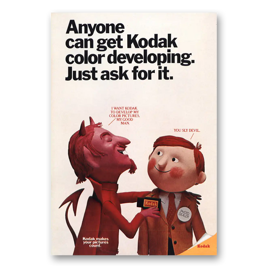 1971 Kodak Film Sly Devil Vintage Magazine Print Ad