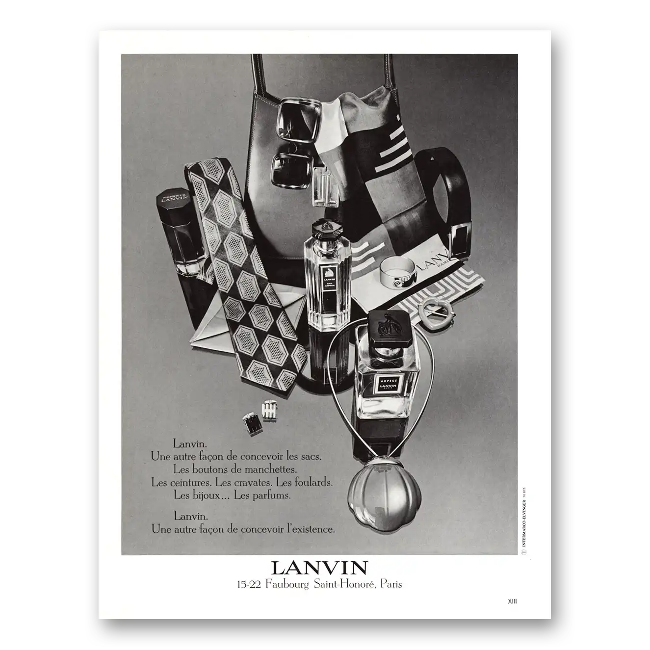 1971 Lanvin Fashion Une Autre Facon de Concevoir Les Sacs French Vintage Magazine Print Ad