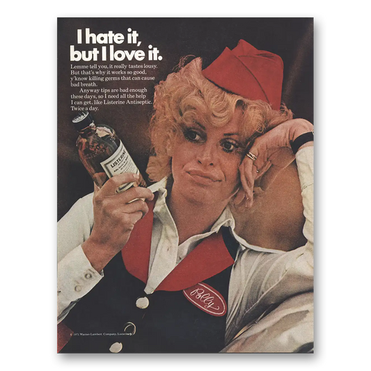 1971 Listerine I Hate It But I Love It Vintage Magazine Print Ad