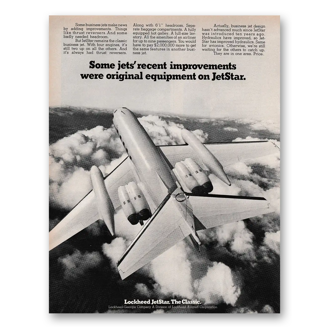 1971 Lockheed JetStar Some Jets Recent Improvements Vintage Magazine Print Ad