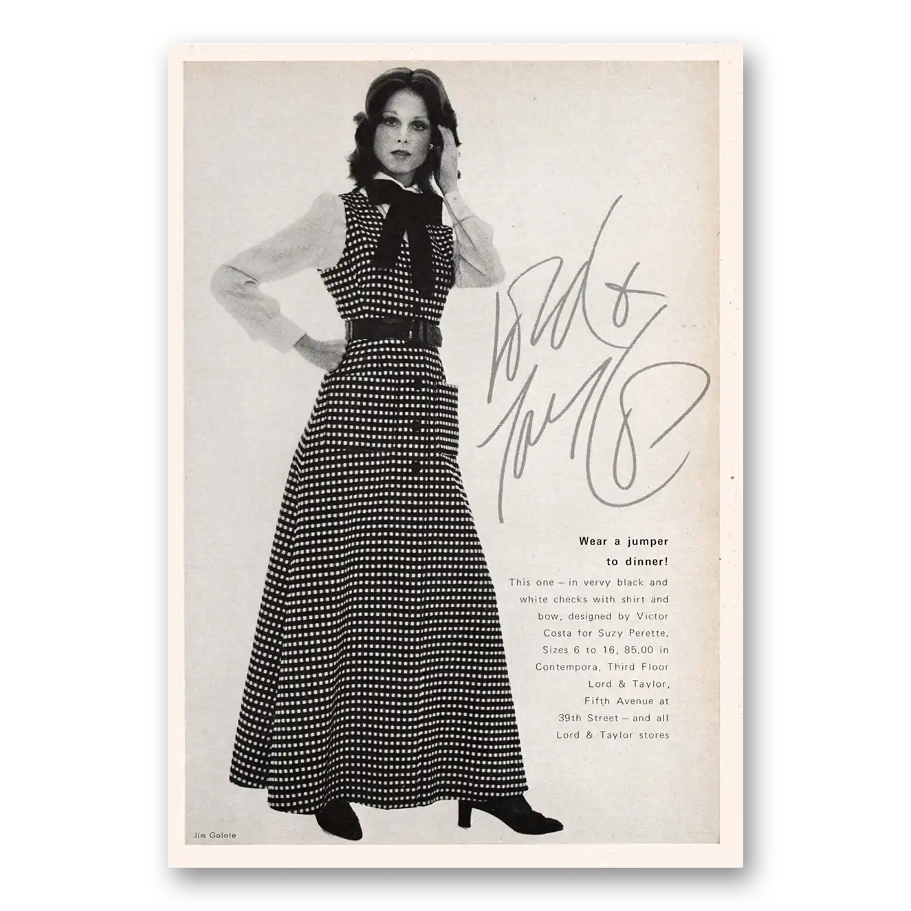 1971 Lord & Taylor Wear a Jumper to Dinner Vintage Magazine Print Ad