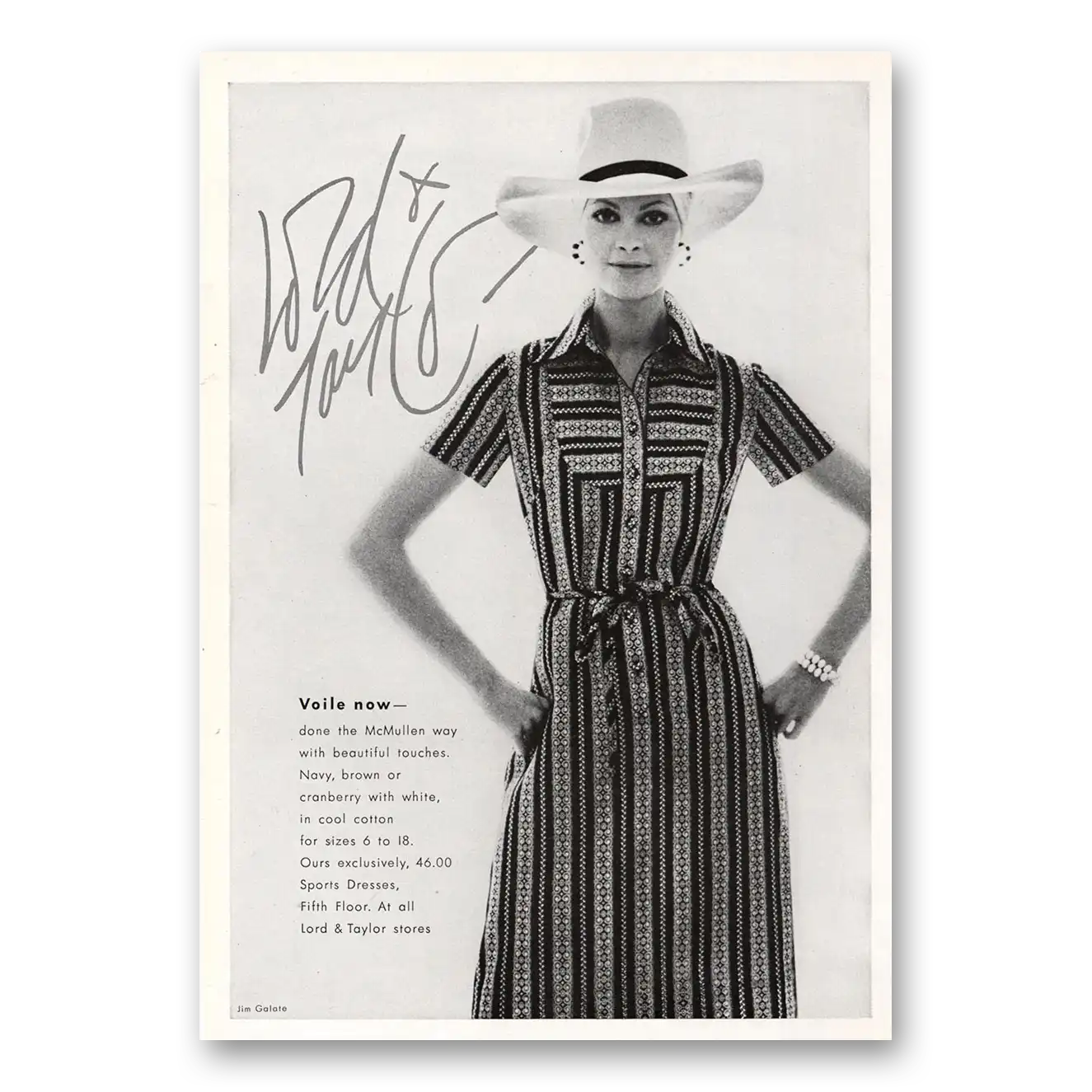 1971 Lord & Taylor Voile Now McMullen Way Vintage Magazine Print Ad