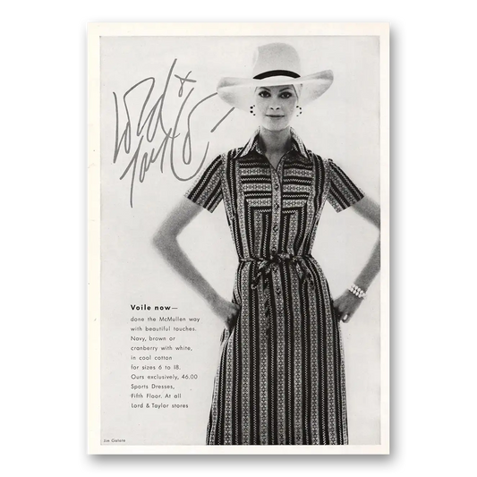 1971 Lord & Taylor Voile Now McMullen Way Vintage Magazine Print Ad